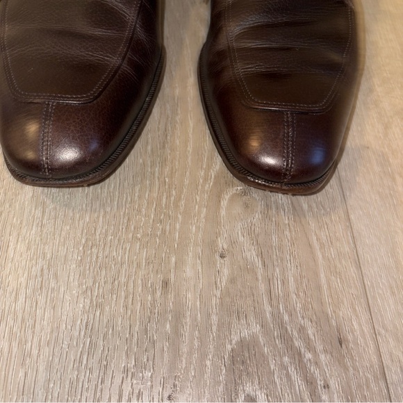 Salvatore Ferragamo Florence Men\'s Oxford Dress Shoes‎ Brown  Pebble Size 11 ЕЕ main image 12